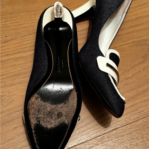 Heels Salvatore Ferragamo with denim cover perfect condition. - Picture 4 of 7